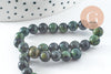 Perles jaspe karamba vert,jaspe gris,perle jaspe verr,perles pierres, jaspe naturel,6mm, fil de 30 perles, X1 (G3800)