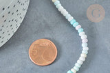 Perles porcelaine abacus multicolore pastel 4x3mm, fil de 38cm, x1 (G7805)
