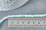 Perles porcelaine abacus multicolore pastel 4x3mm, fil de 38cm, x1 (G7805)