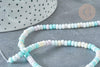 Perles porcelaine abacus multicolore pastel 4x3mm, fil de 38cm, x1 (G7805)