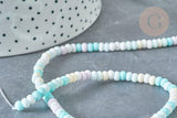 Perles porcelaine abacus multicolore pastel 4x3mm, fil de 38cm, x1 (G7805)