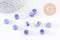 Perles porcelaine émail bleu, perle céramique, céramique bleue,12mm, x10 (G5363)