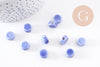 Perles porcelaine émail bleu, perle céramique, céramique bleue,12mm, x10 (G5363)
