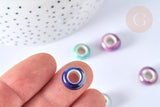 Perles porcelaine rondelle couleur mixte12-13mm, x10 (G7165)