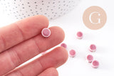 Perles porcelaine violet, perle céramique,perle disque, violet,8mm, x10 (G4728)