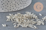 Perles rocaille Tube argentée 6mm x 2mm, x5gr (G6440)-Perles-Gingerlily Perles