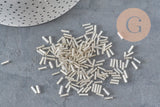 Perles rocaille Tube argentée 6mm x 2mm, x5gr (G6440)-Perles-Gingerlily Perles