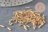Perles rocaille Tube doré texturé 6mm x 2mm, perles rocaille pour fabrication bijoux, perle tube Doré, x 10gr G2460