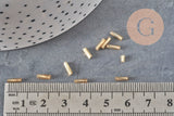Perles rocaille Tube doré texturé 6mm x 2mm, perles rocaille pour fabrication bijoux, perle tube Doré, x 10gr G2460