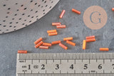 Perles rocaille Tube orange 6mm, x10gr (G2692)