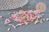 Perles rocaille Tube pastel multicolore 6x2mm, x 10gr (G1651)