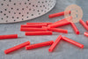 Perles rocaille Tube, perles rocaille rouge,verre rouge, long tube,perle tube rouge, 28mm, x 10gr G4390