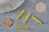 Perles rocaille Tube rocaille jaune translucide jaune, 28mm, x 10gr G4391