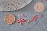 Perles rocaille Tube rouge irisé, ,perle tube,perles rocaille rouge, perles rouge irisé,6mm x 2mm, x 5gr G0666