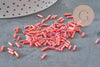 Perles rocaille Tube rouge irisé, ,perle tube,perles rocaille rouge, perles rouge irisé,6mm x 2mm, x 5gr G0666