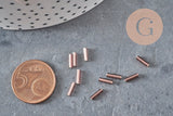 Perles rocaille Tube violet metallisé,perles rocaille argent, perles métallisées violet,perle verre,6mmx2mm, x 5gr G2358