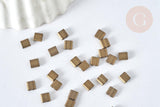 Perles rocaille carré verre rectangle bronze,création bracelet, perle tila,4.5mm,2 trous, x50 (4.8GR) (G7491)