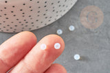 Perles rondelle abacus verre opalite 4x3mm, perles verre facetté cristal x1 GR (G9703)