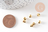 Perles rondelles coupelles intercalaires zamac doré 5mm, x50 (G10817)