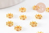 Perles rondelles intercalaires fleurs zamac doré 5mm, x50 (G10093)