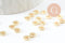 Perles rondelles striée zamac doré 18K 6mm, perles dorées intercalaire pour création bijoux x20 G9545