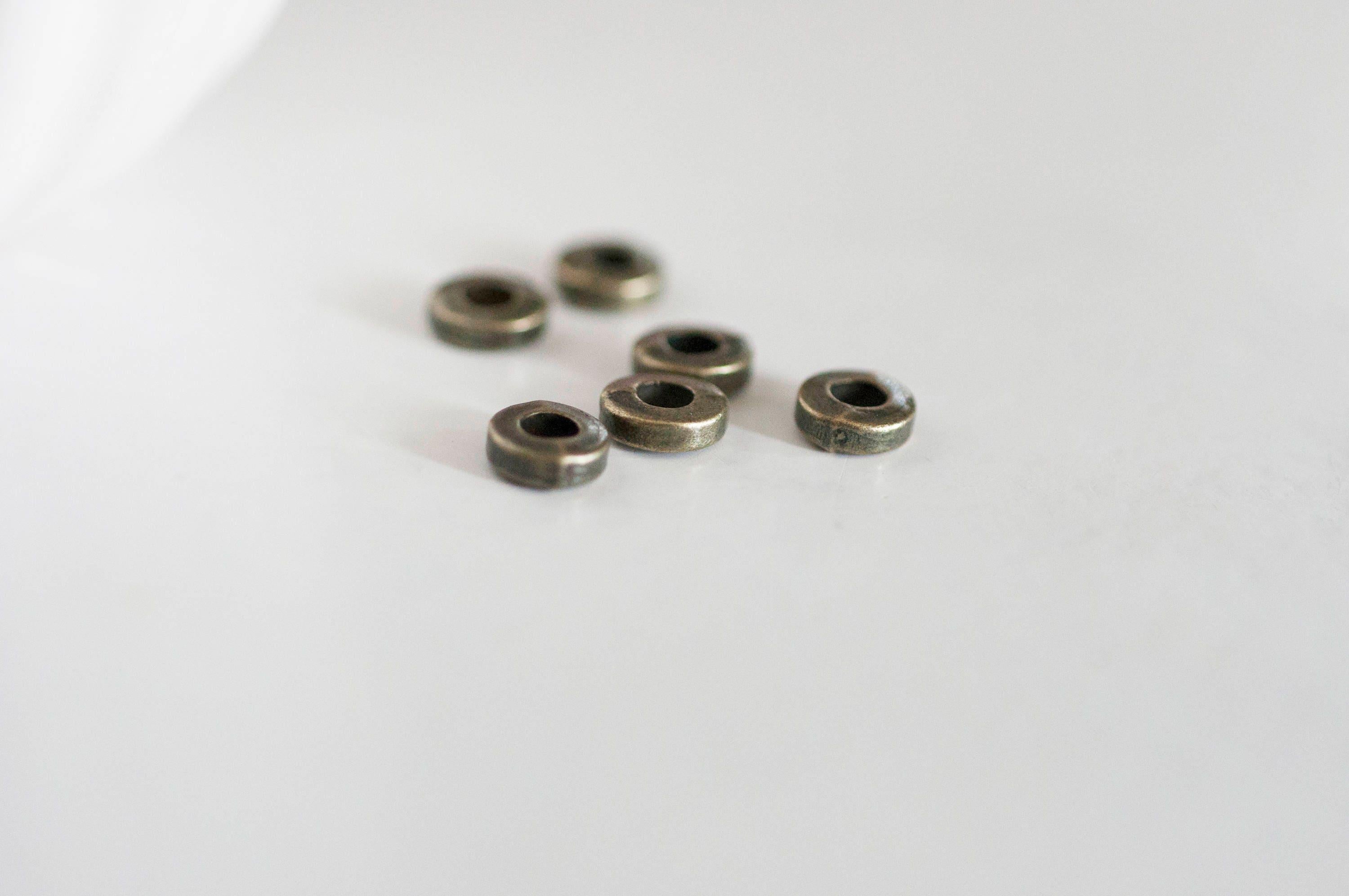 Perles rondelles tube bronze 6mm, x50 (G0534)