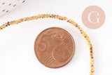 Perles toupies cristal jaune irisé, perles bijoux, perle cristal, Perle verre facette,fil de 26cm, 2mm, x1 (G4506)