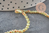 Perles toupies cristal jaune transparent irisé 3.5x2.5mm, x1 fil 38cm (G8593)-Perles-Gingerlily Perles