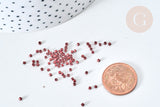 Perles tube verre rouge bordeau métallisé mat façon Delica miyuki, x1 sachet de 8g (G7779)