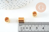 Perles tube zamac doré lisse 9mm, x50 (G10741)