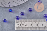 Perles verre bleu rondes 5mm, x50 (G3423)