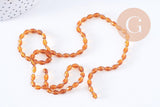 Perles verre grain de riz 6x4mm, x1 fil de 38cm (G10750)