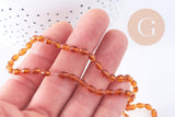 Perles verre grain de riz 6x4mm, x1 fil de 38cm (G10750)