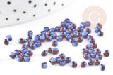 Petite Perle rocaille rayé noir bleu 2.5x3mm, x 10gr (G3675)