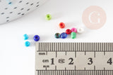Petite Perles rocaille multicolore, perles métallisées multicolores,2.5mm x 3mm, x 5gr (G0774)