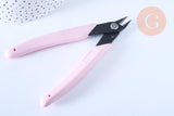 Pince coupante haute précision rose pour fabrication de bijoux, x1 (G5597)