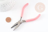 Pince plate fabrication de bijoux acier support rose 12cm, x1 (G5895)