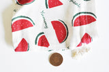 Pochette bijou coton imprimé pastèque 14cm, x1 (G1782)