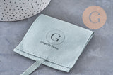 Bolsita de microfibra de gamuza personalizada para joyas, x1 o x5 (G10993)