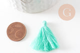 Pompon vert clair fil de coton 28mm, x5 (G1008)