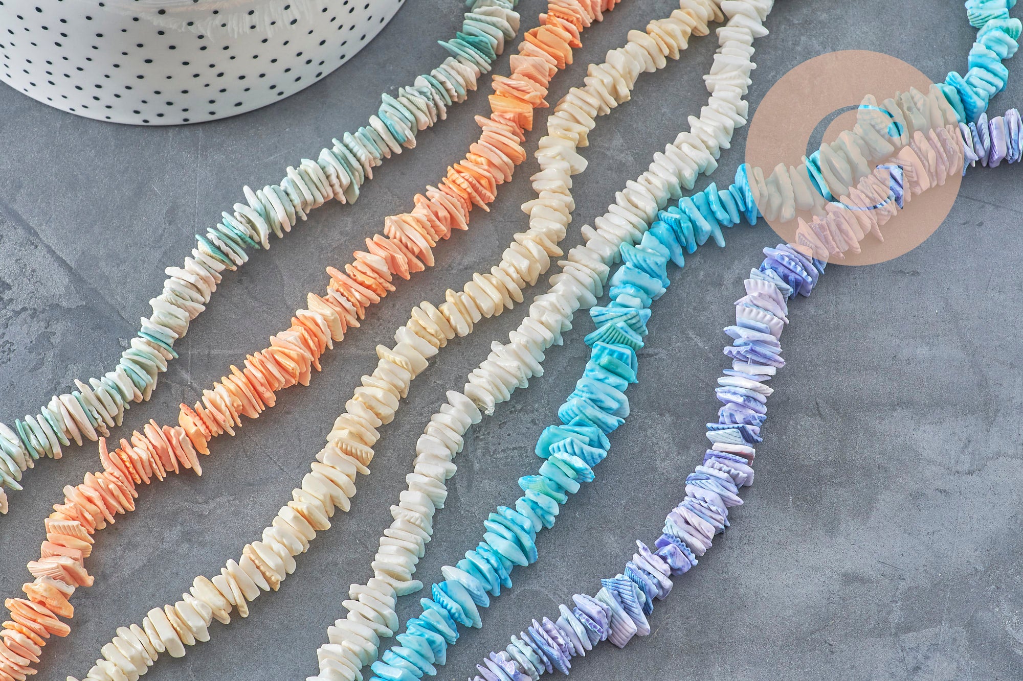 Natural Colorful Shell Chip Beads 10-20mm, x1 strand of 38cm (G4074)