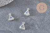 Colgante triangulo plata circonita cristal zamac 11mm x4 (G0290)