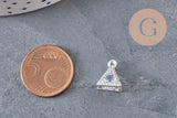 Colgante triangulo plata circonita cristal zamac 11mm x4 (G0290)