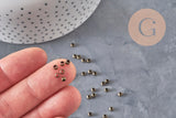 Crimp beads brass bronze color 3x2mm, x2 Grams VALID