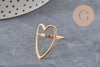 FOTO 5 VARIACIONES A REALIZAR Anillo de corazón de acero inoxidable 304 dorado IP Talla 57, x1 VÁLIDO