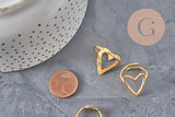 FOTO 5 VARIACIONES A REALIZAR Anillo de corazón de acero inoxidable 304 dorado IP Talla 57, x1 VÁLIDO
