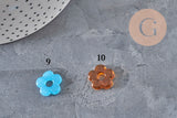 Interchangeable 15.5mm glass flower bead for hoop earrings, x1 (G11025)