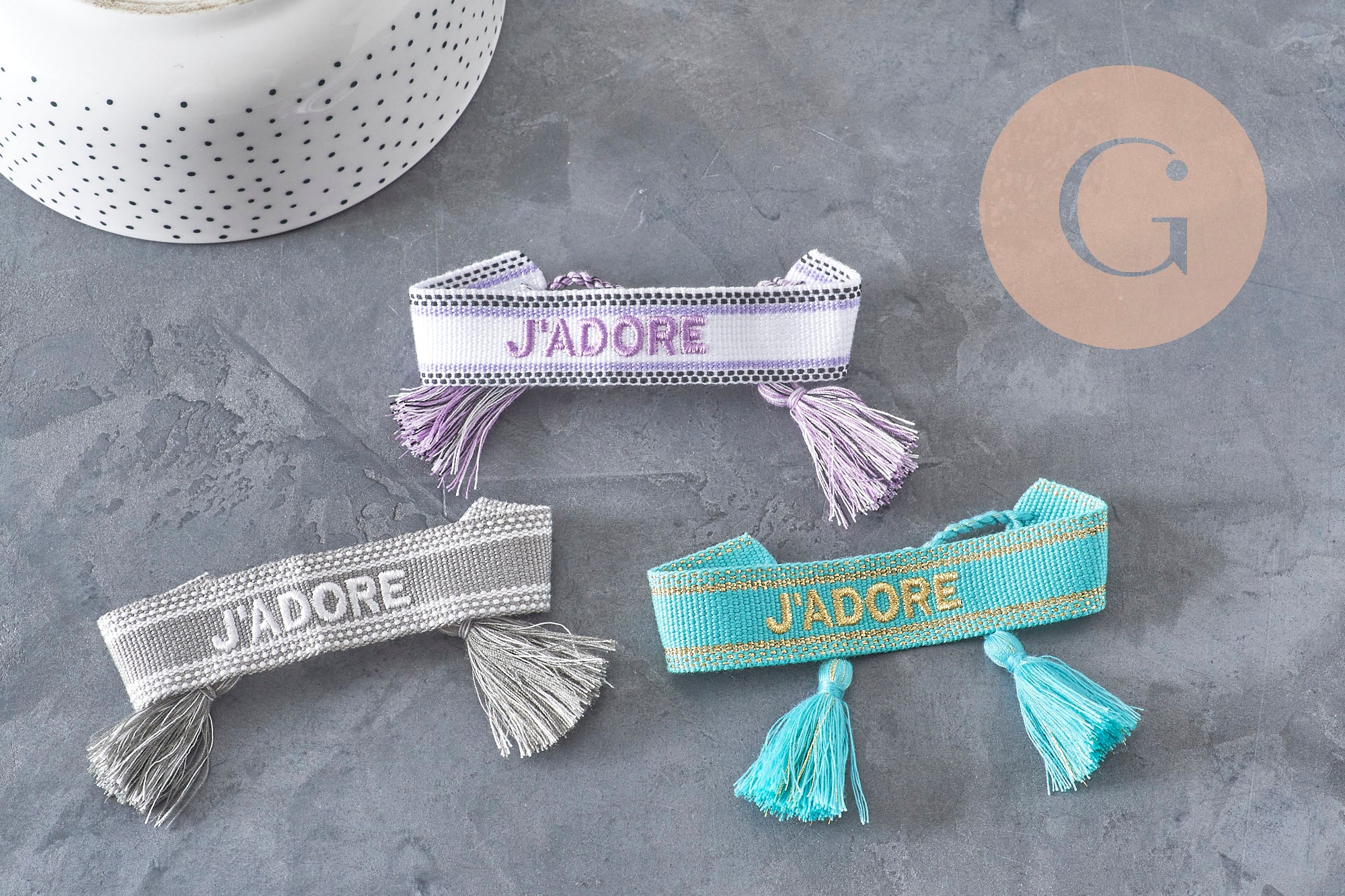 Pulsera bordada I LOVE HOPE EFJF, x1 (G7649)