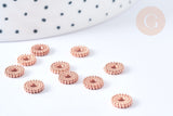 Rondelles boules zamac zinc or rose 7mm, x10 (G7925)