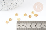 Rondelles laiton doré brossé heishi 6mm, x50 (G5951)